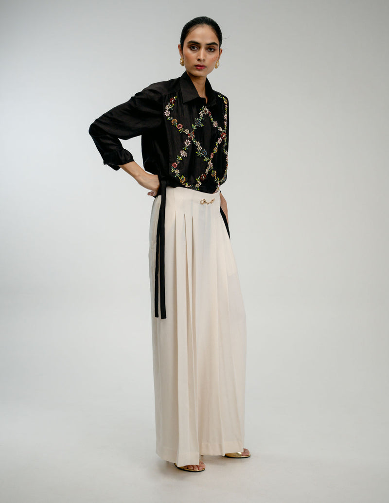 Wild Garden Shirt mulberry silk top/shirt by Ode to Odd in black for women Worldwide