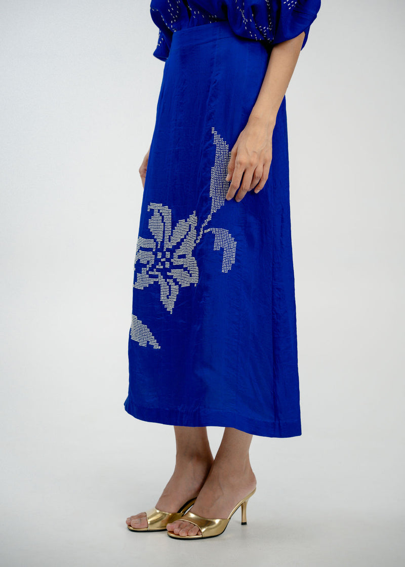 Memory Book Skirt mulberry silk skirt by Ode to Odd in blue for women Worldwide