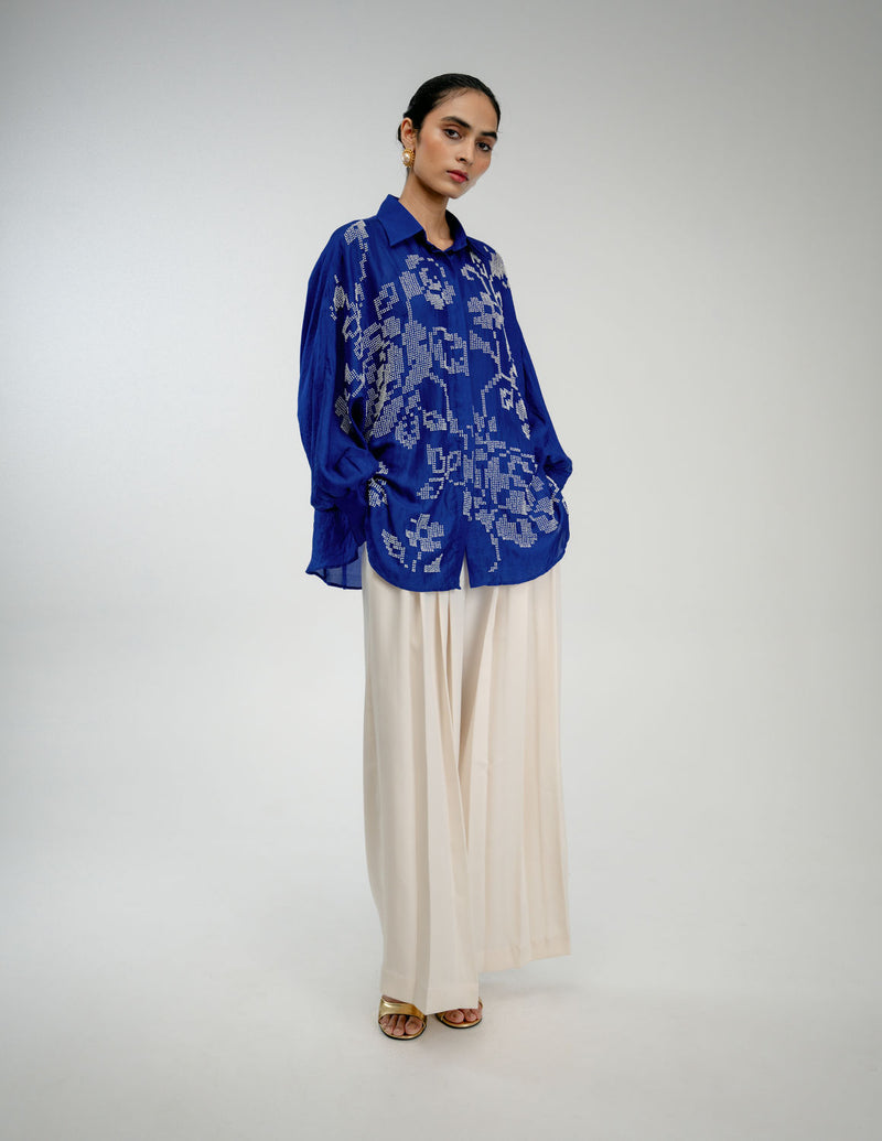 Old Charm Shirt mulberry silk top/shirt by Ode to Odd in blue for women Worldwide