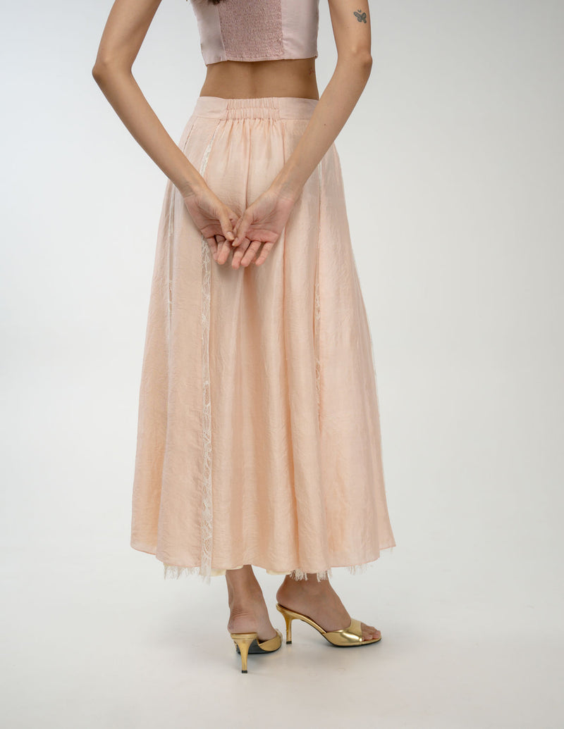 Then & Now Skirt mulberry silk skirt by Ode to Odd in pink for women Worldwide