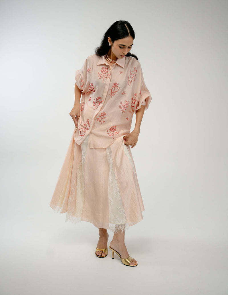 Old Garden Shirt mulberry silk top/shirt by Ode to Odd in pink for women Worldwide