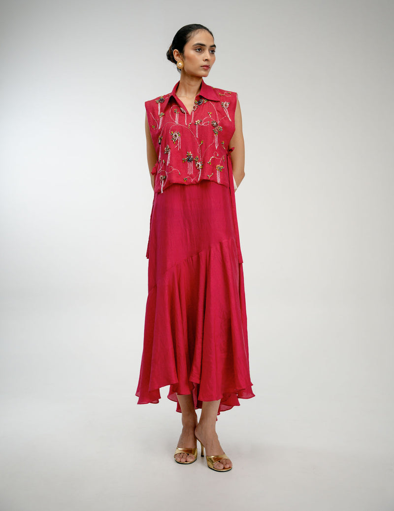 Found Again Bib mulberry silk jacket/overlay by Ode to Odd in pink for women Worldwide