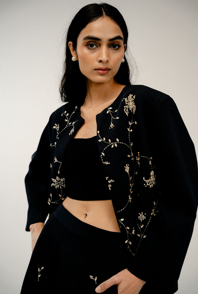 Old Pages Jacket japanese crepe jacket/overlay by Ode to Odd in navy blue for women Worldwide
