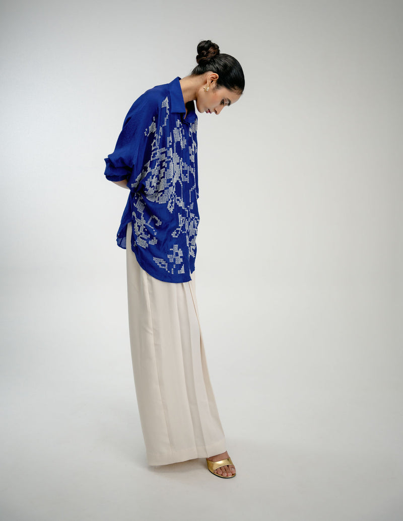 Old Charm Shirt mulberry silk top/shirt by Ode to Odd in blue for women Worldwide