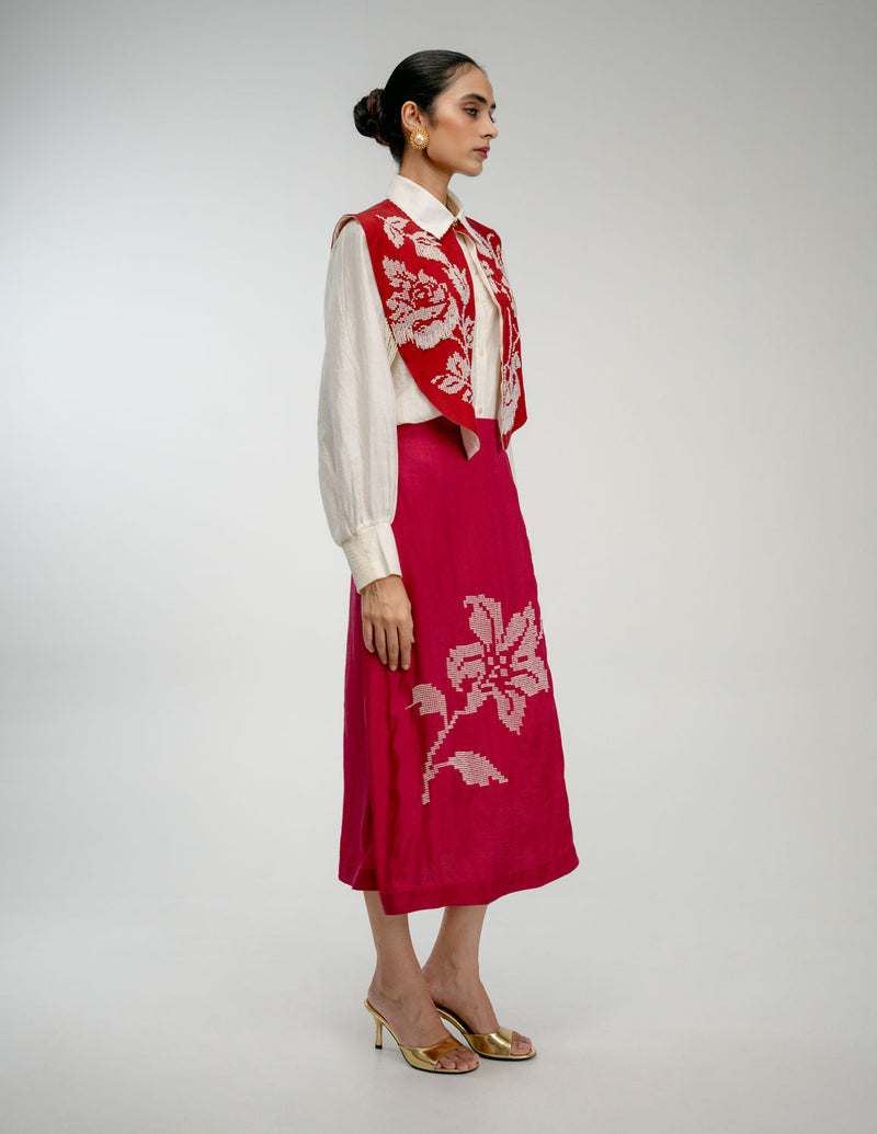 From Before Bib mulberry silk jacket/overlay by Ode to Odd in red for women Worldwide