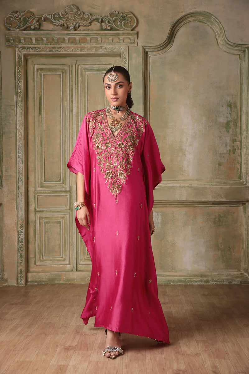 Zar-Rang Pink Kaftan Set