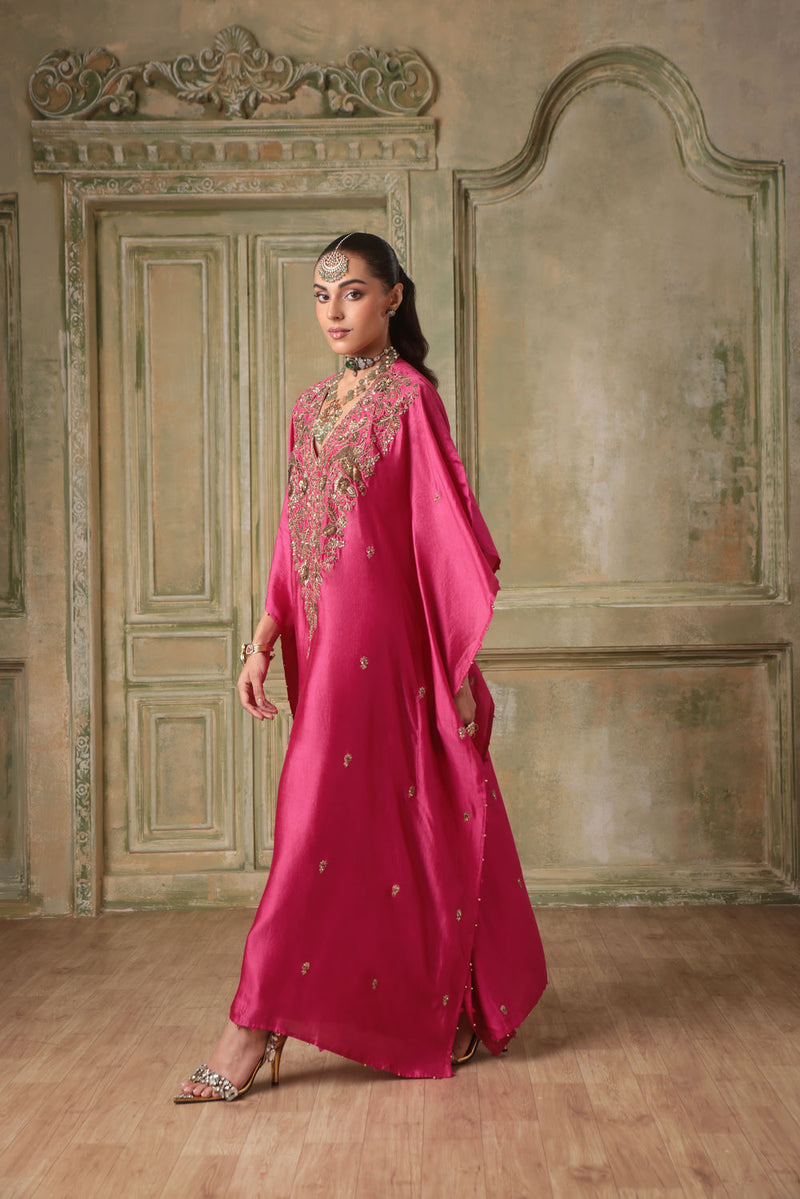 Zar-Rang Pink Kaftan Set