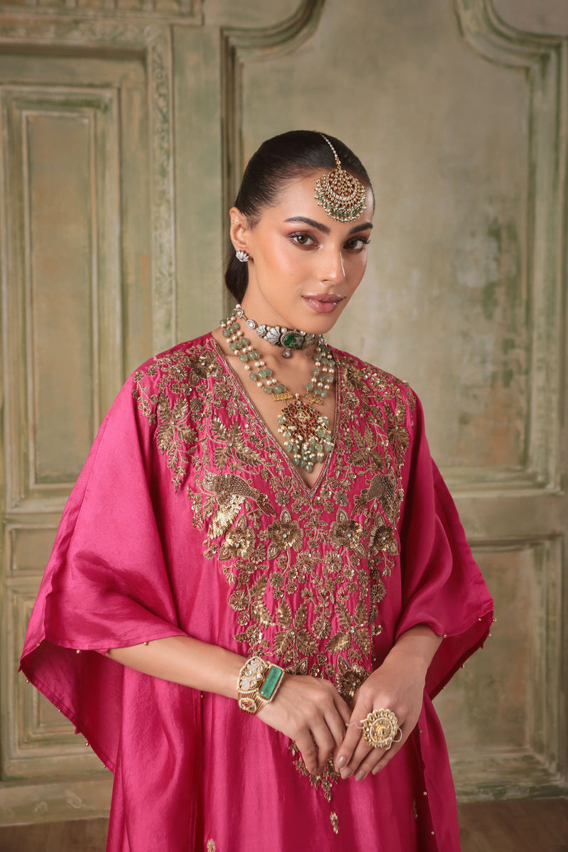 Zar-Rang Pink Kaftan Set