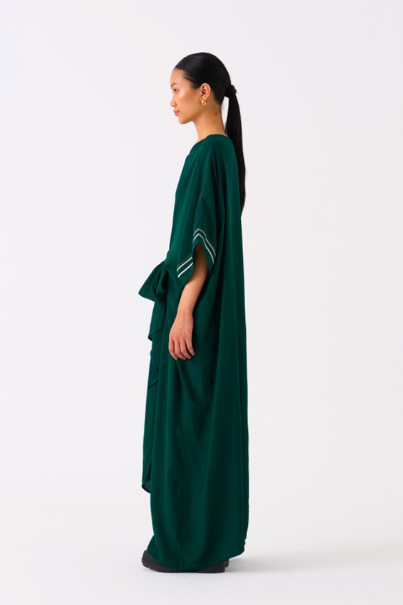TIE KAFTAN-GREEN bemberg by THREE in green color for women Worldwide