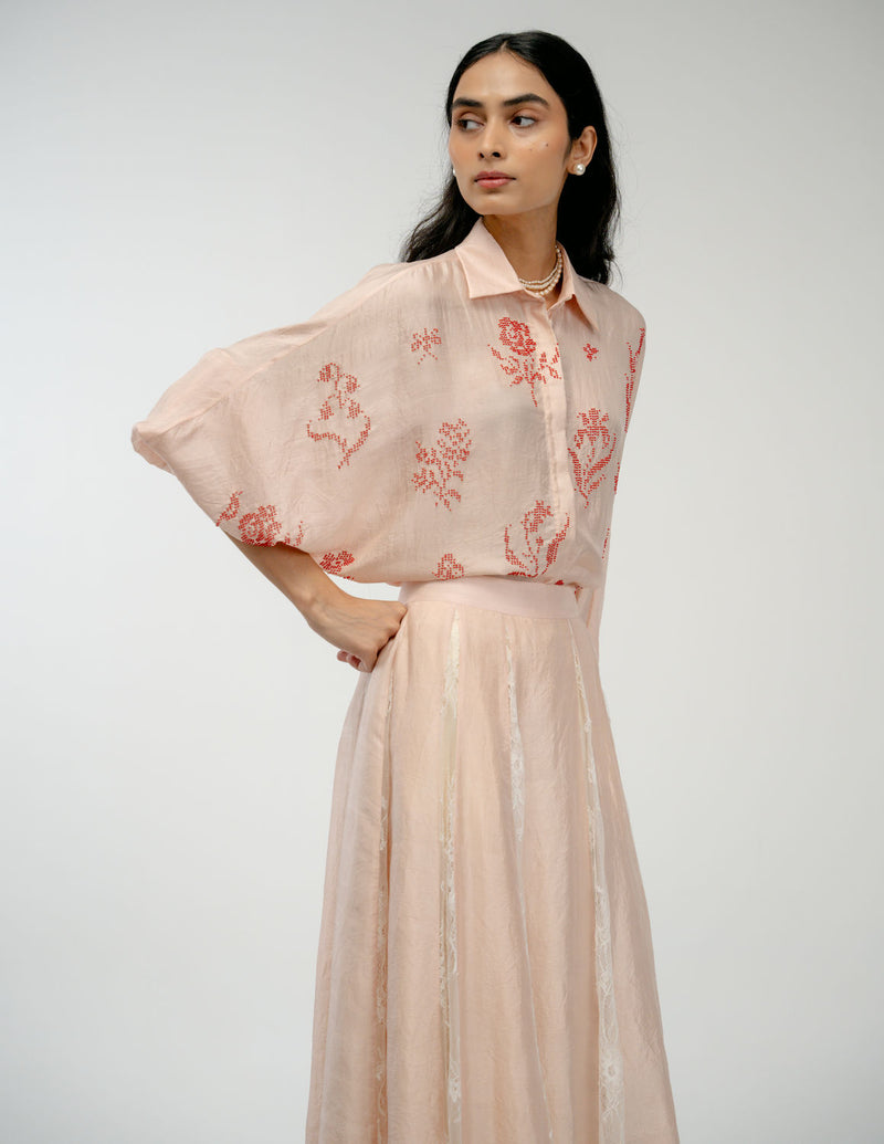 Old Garden Shirt mulberry silk top/shirt by Ode to Odd in pink for women Worldwide