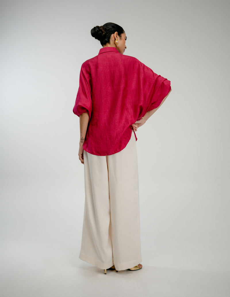 Counting Flowers Shirt mulberry silk top/shirt by Ode to Odd in pink for women Worldwide