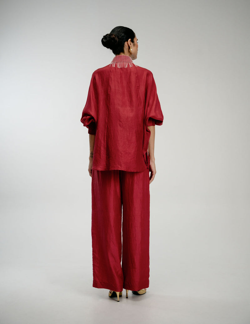 Heirloom Shirt mulberry silk top/shirt by Ode to Odd in red for women Worldwide