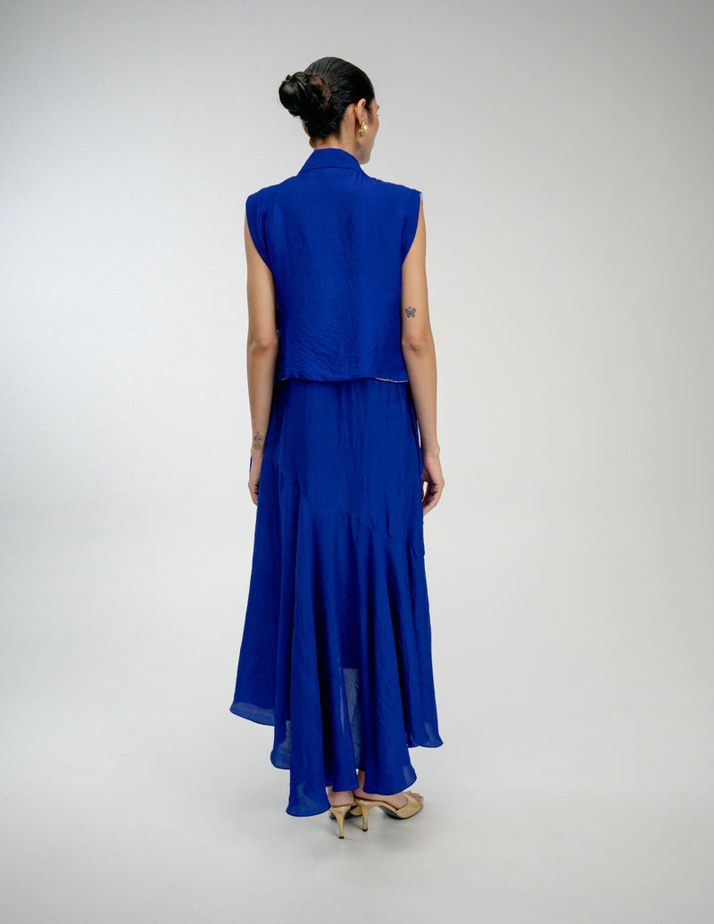 Thread Story Bib mulberry silk jacket/overlay by Ode to Odd in blue for women Worldwide