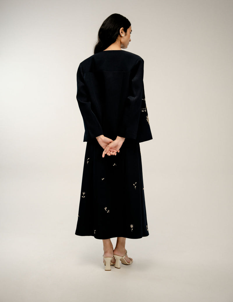 Old Pages Jacket japanese crepe jacket/overlay by Ode to Odd in navy blue for women Worldwide