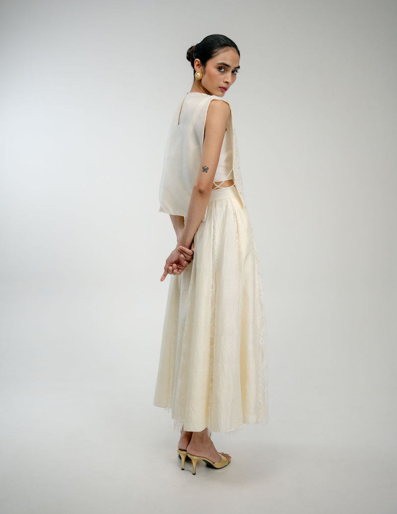 Love Letter Bib mulberry silk jacket/overlay by Ode to Odd in off white for women Worldwide