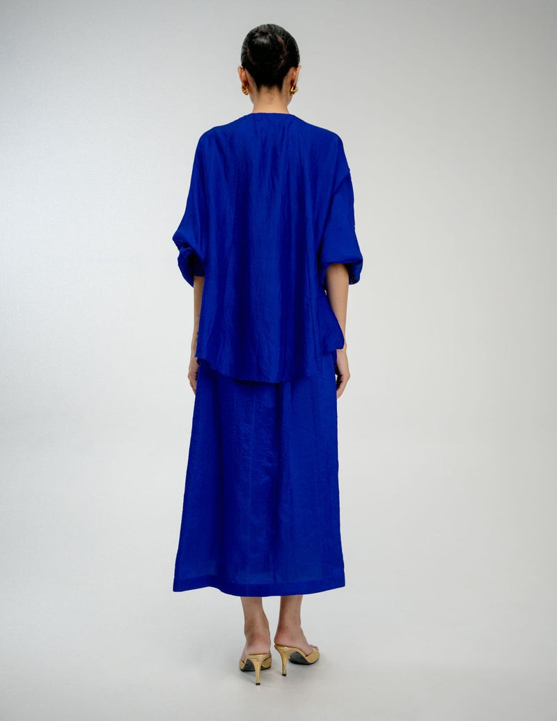 Night Bloom Shirt mulberry silk top/shirt by Ode to Odd in blue for women Worldwide