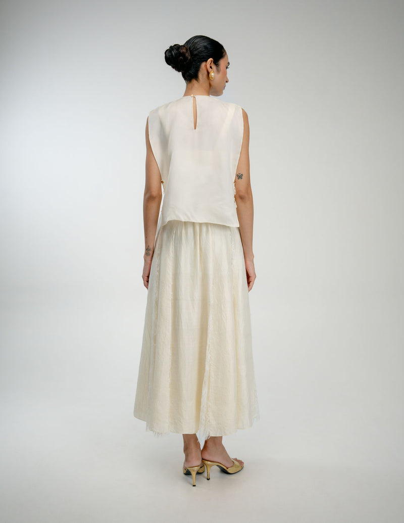 Love Letter Set mulberry silk co-ord set by Ode to Odd in off white for women Worldwide