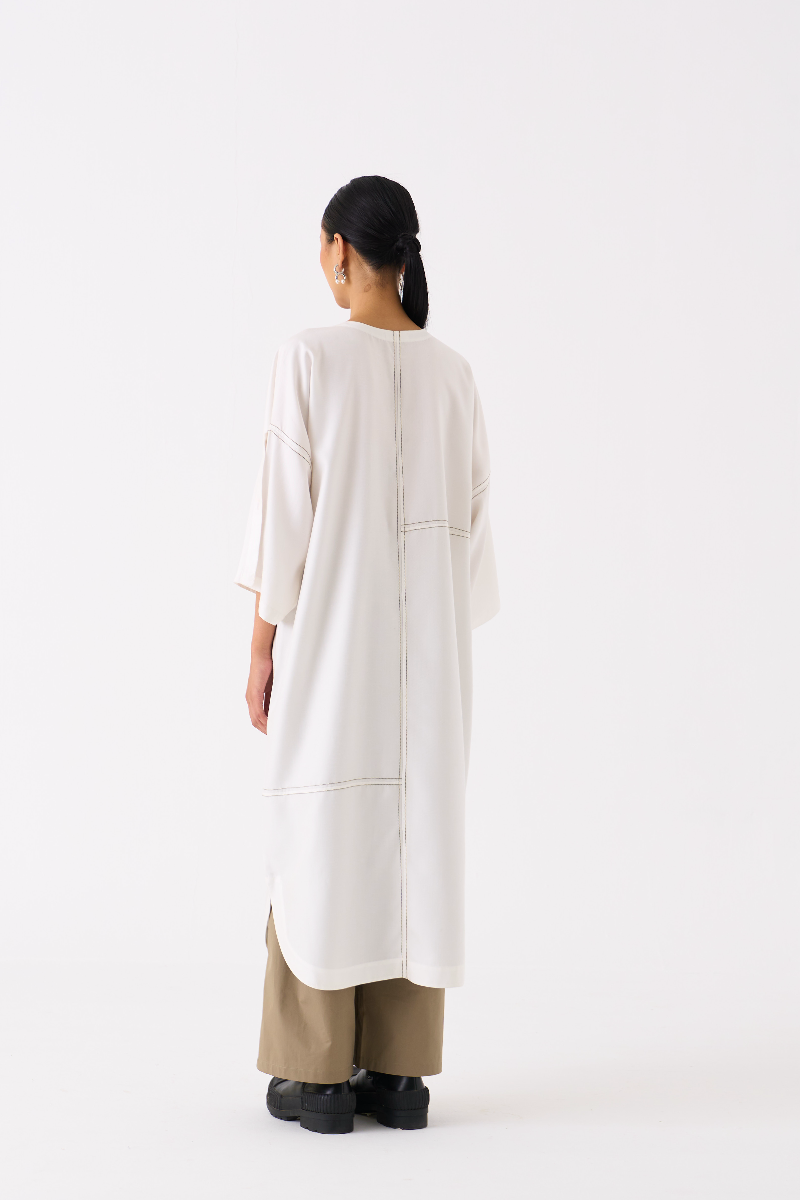 PATCH POCKET TUNIC-IVORY by THREE in ivory color for women Worldwide