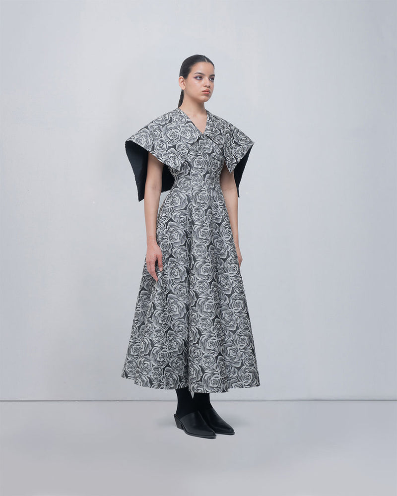 Beatrice Dress viscose by Leh Studios in black, grey for women Worldwide