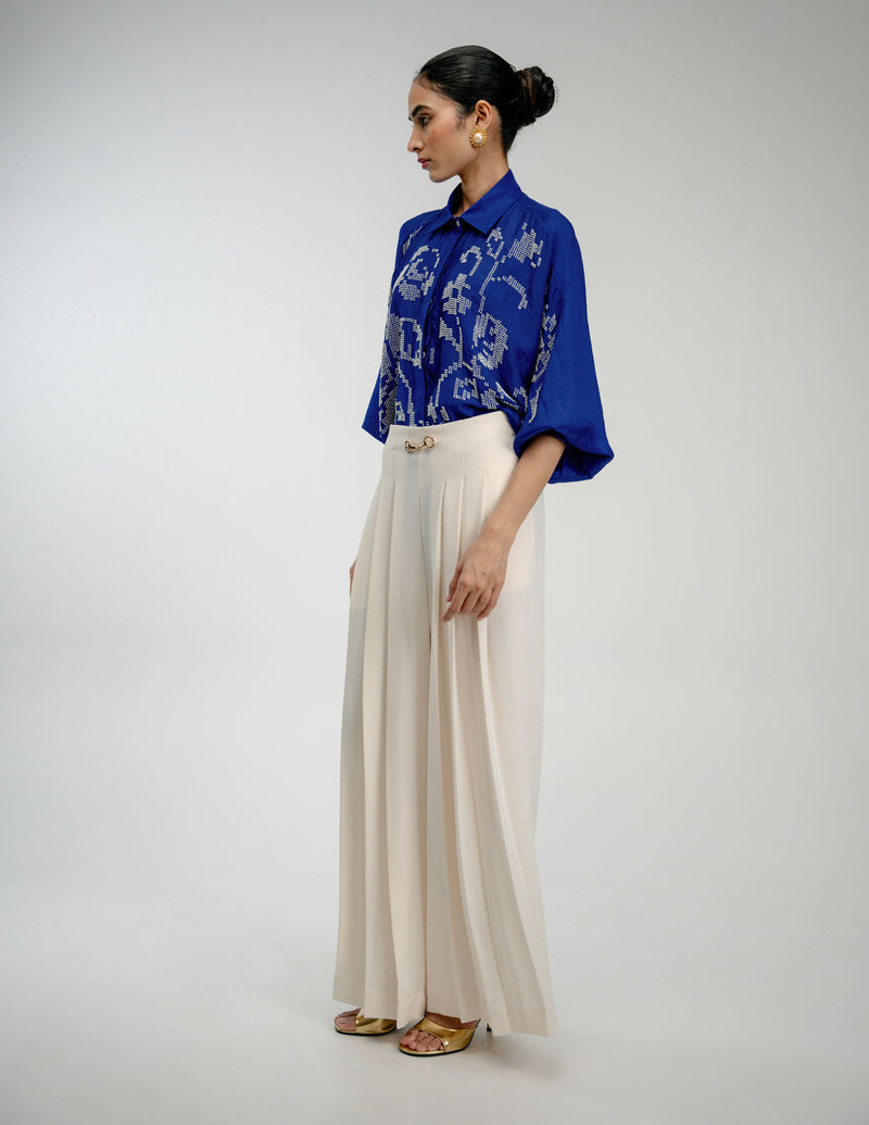 Old Charm Shirt mulberry silk top/shirt by Ode to Odd in blue for women Worldwide