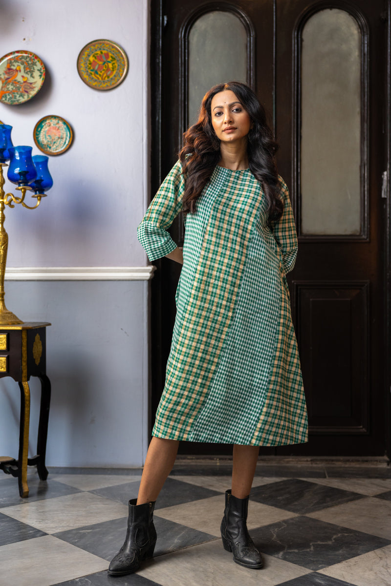 Ivy Dress gamcha dress by 145 East in green for women Worldwide