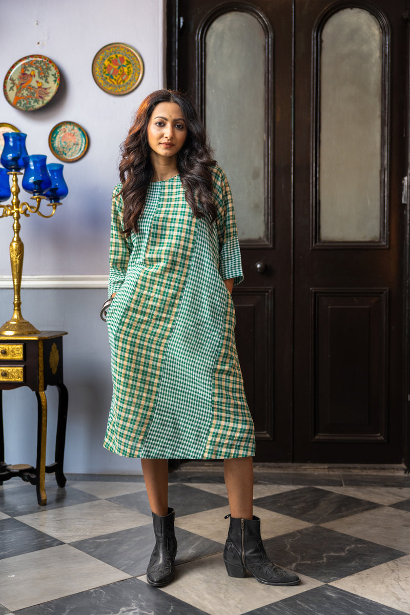 Ivy Dress gamcha dress by 145 East in green for women Worldwide