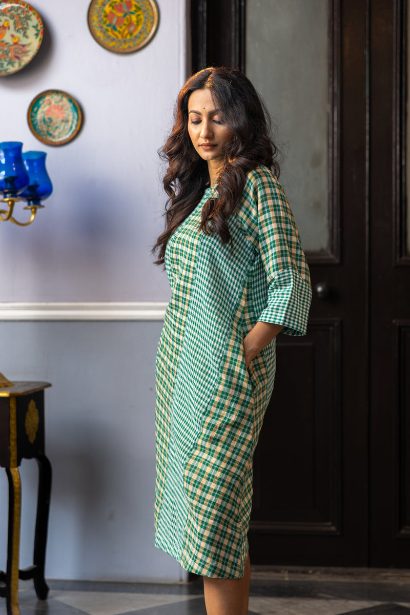 Ivy Dress gamcha dress by 145 East in green for women Worldwide