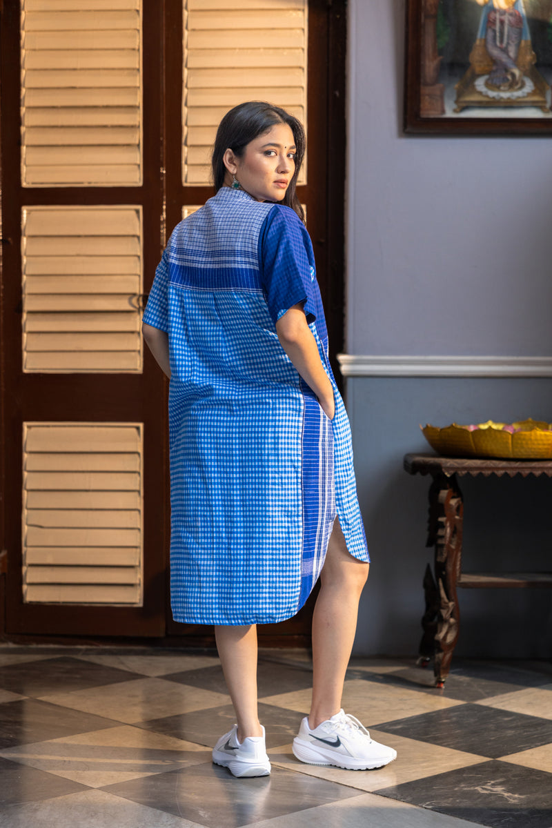 Kaleido Dress gamcha dress by 145 East in blue for women Worldwide