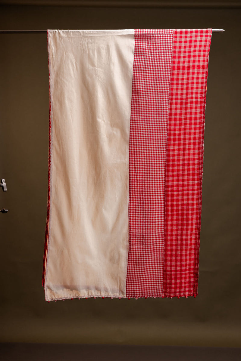 Lalpaar Dupatta cotton, gamcha dupatta by 145 East in red, white for women Worldwide