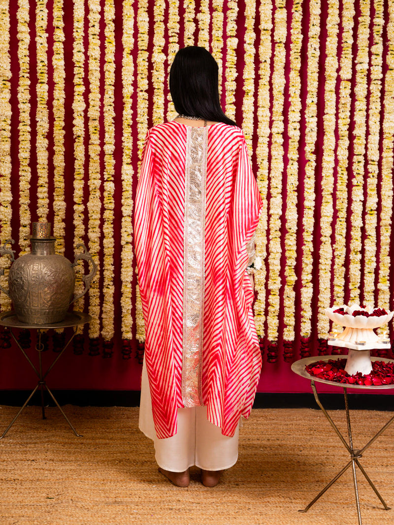 Leheriya Silk 2 Tunic & Pant Set-Orange leheriya silk kurta/kurta set by Sabo by Sabina in orange for women Worldwide