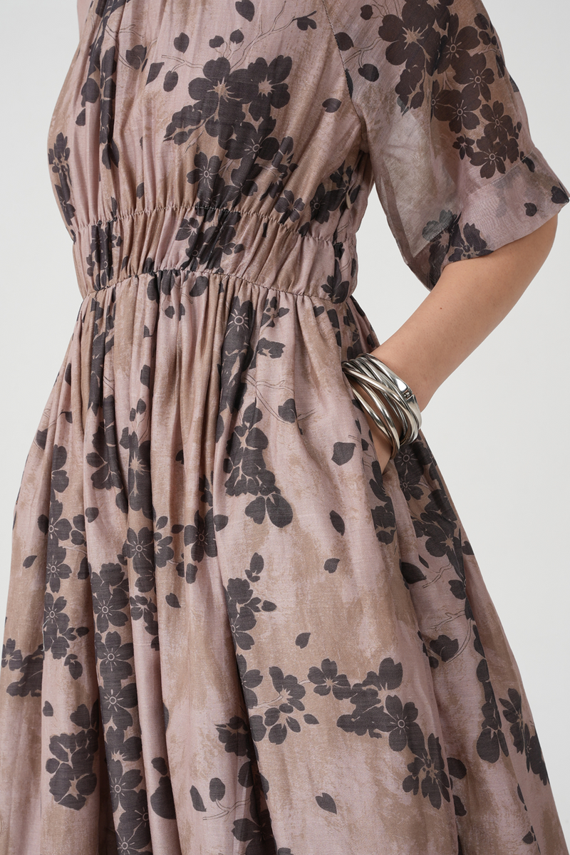 Arha Floral Print Handwoven Dress