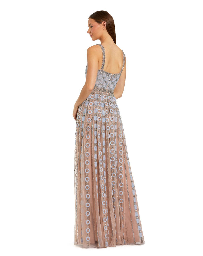 10106-Light Blue Sleeveless Embellished A-line Gown by Mac Duggal in blue color for women Worldwide
