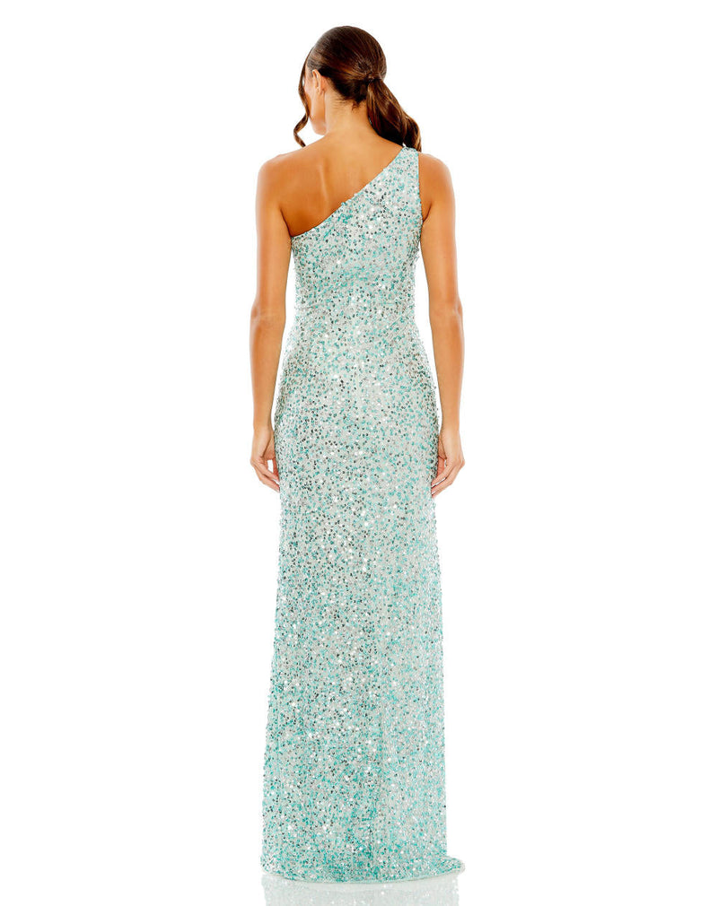 10729-Sequin One Shoulder Gown w/ Embellishements by Mac Duggal for women Worldwide