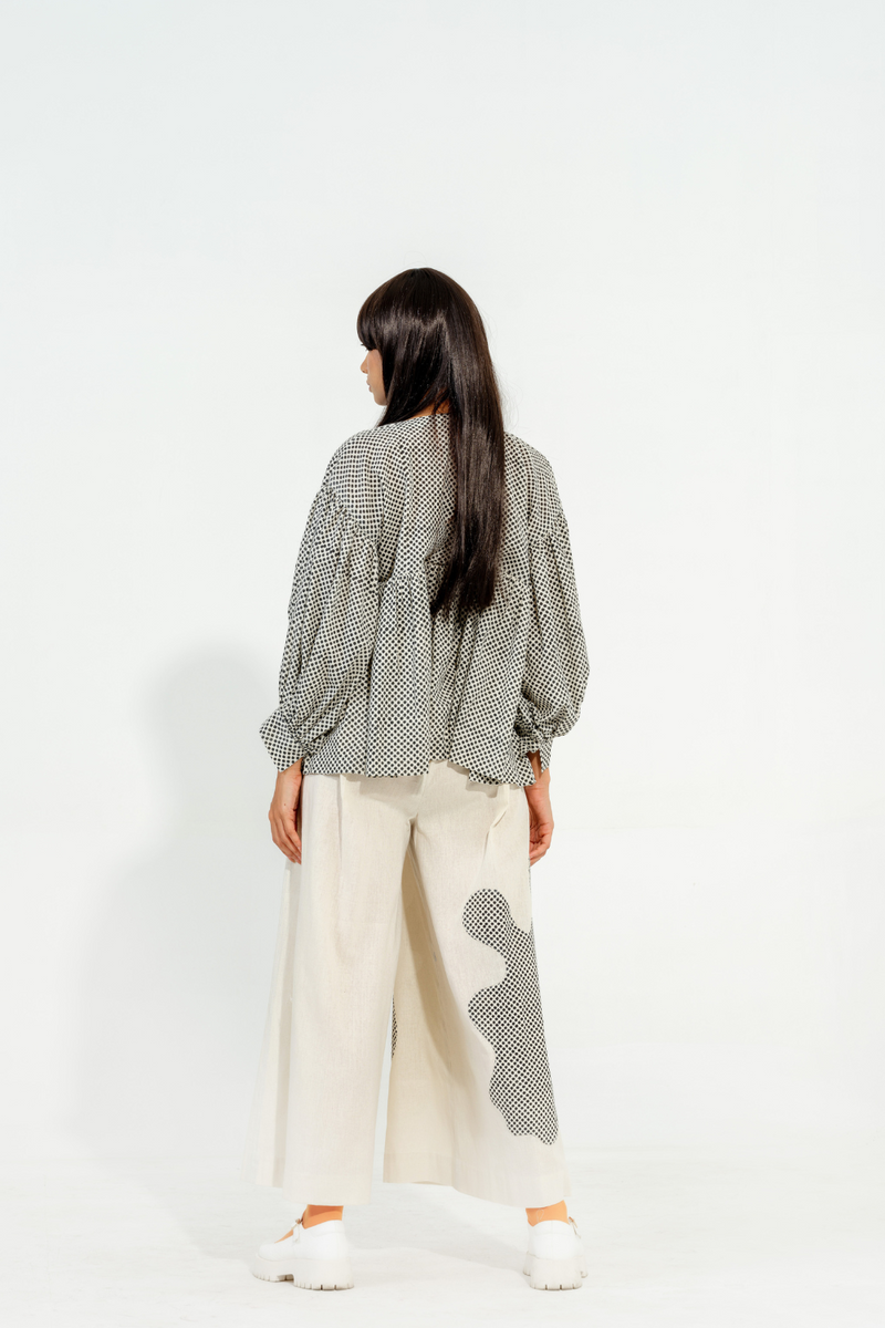 Camphor Top cotton muslin tops and shirts by Stoique in natural, black for women Worldwide