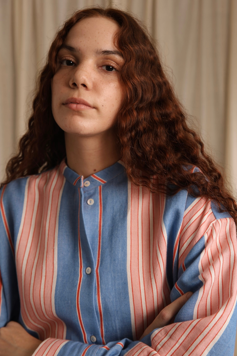 Kyle Shirt cotton by MASON AND MILL in blue color for women Worldwide