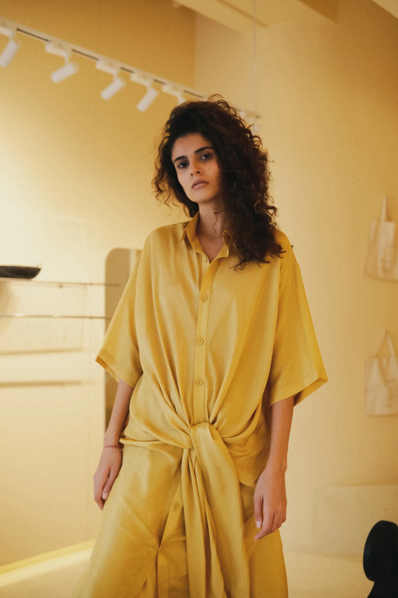 Roha Shirt Set silk by Ituvana for women Worldwide