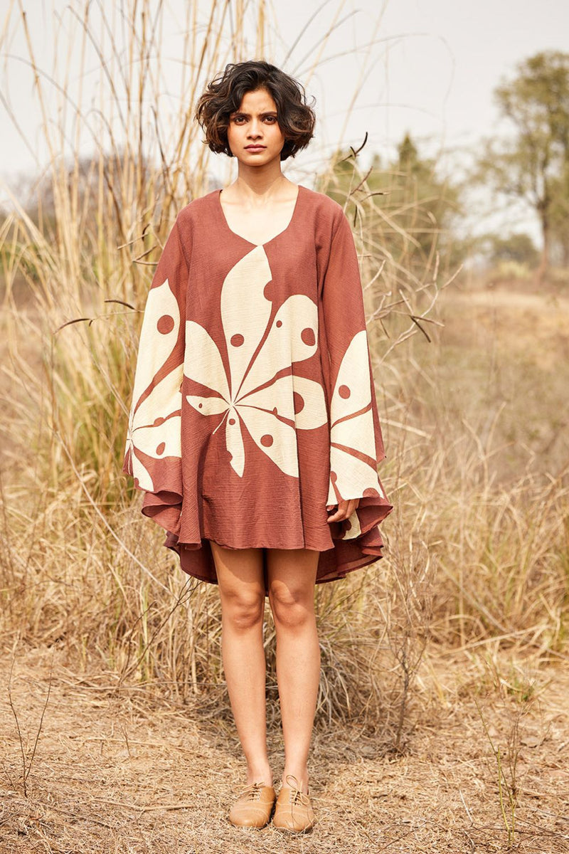 Groove Dress by Khara Kapas in brown for women Worldwide