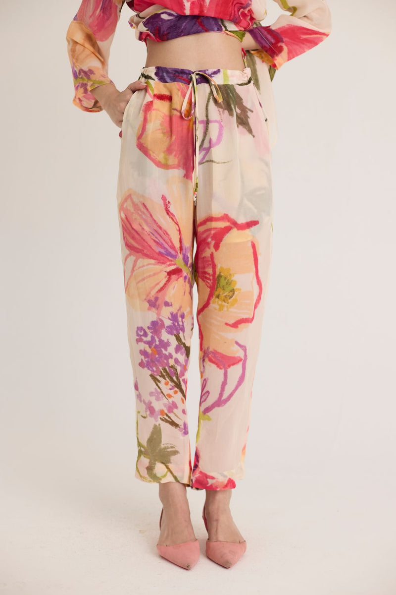 DOLLY WHITE CREPE LONG KURTA SET mul by Yam in multi color for women Worldwide