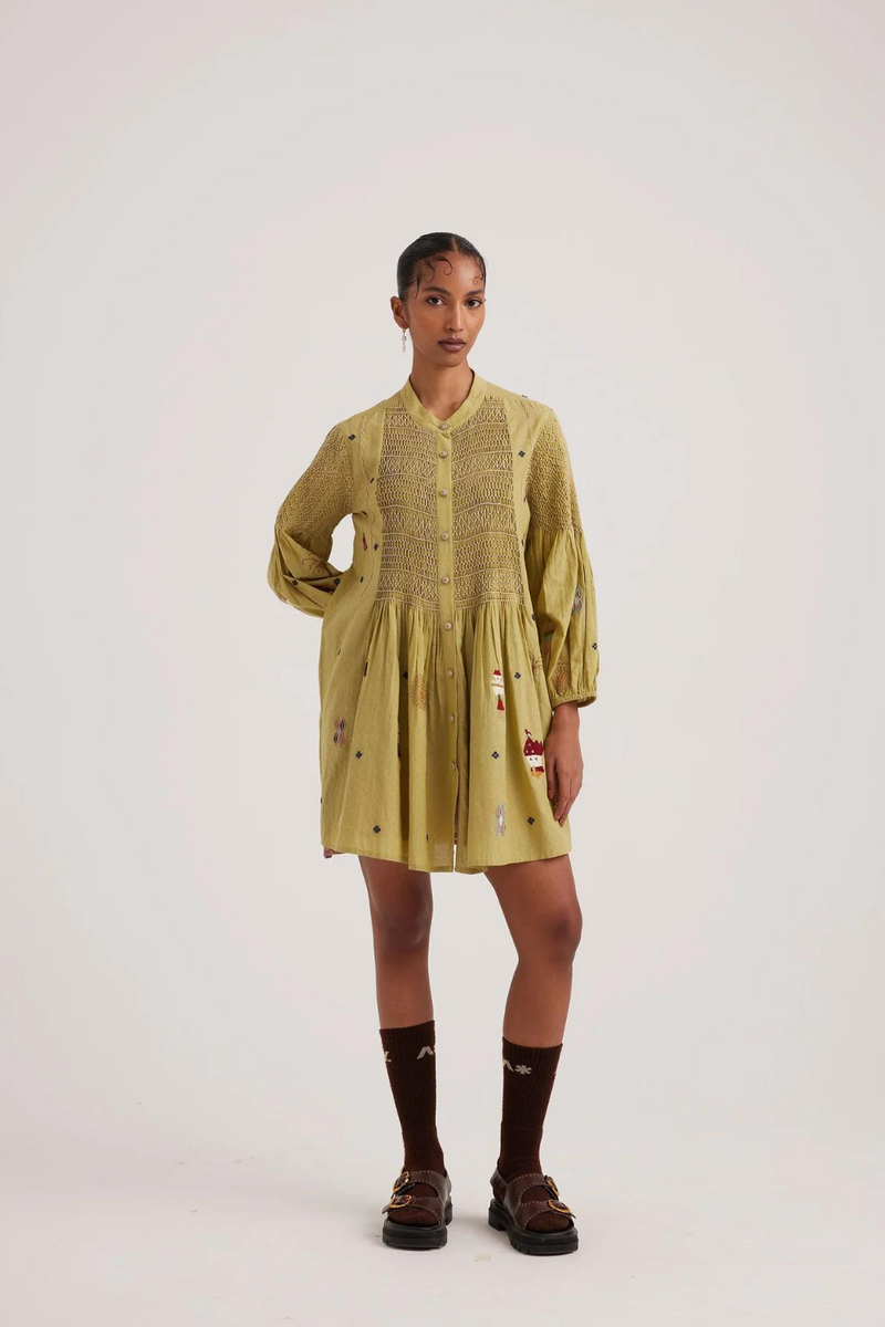 Porto Top-Folk Green cotton by CORD for women Worldwide