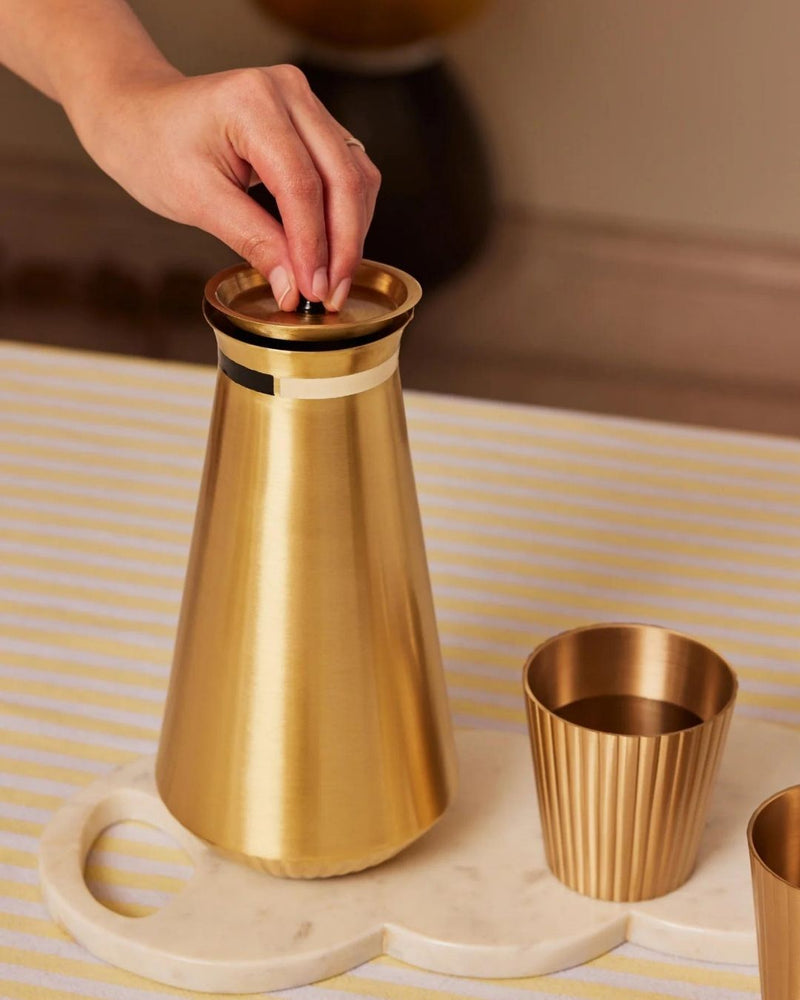 Yin and Yang Brass Jug linen by Gado Living for Worldwide