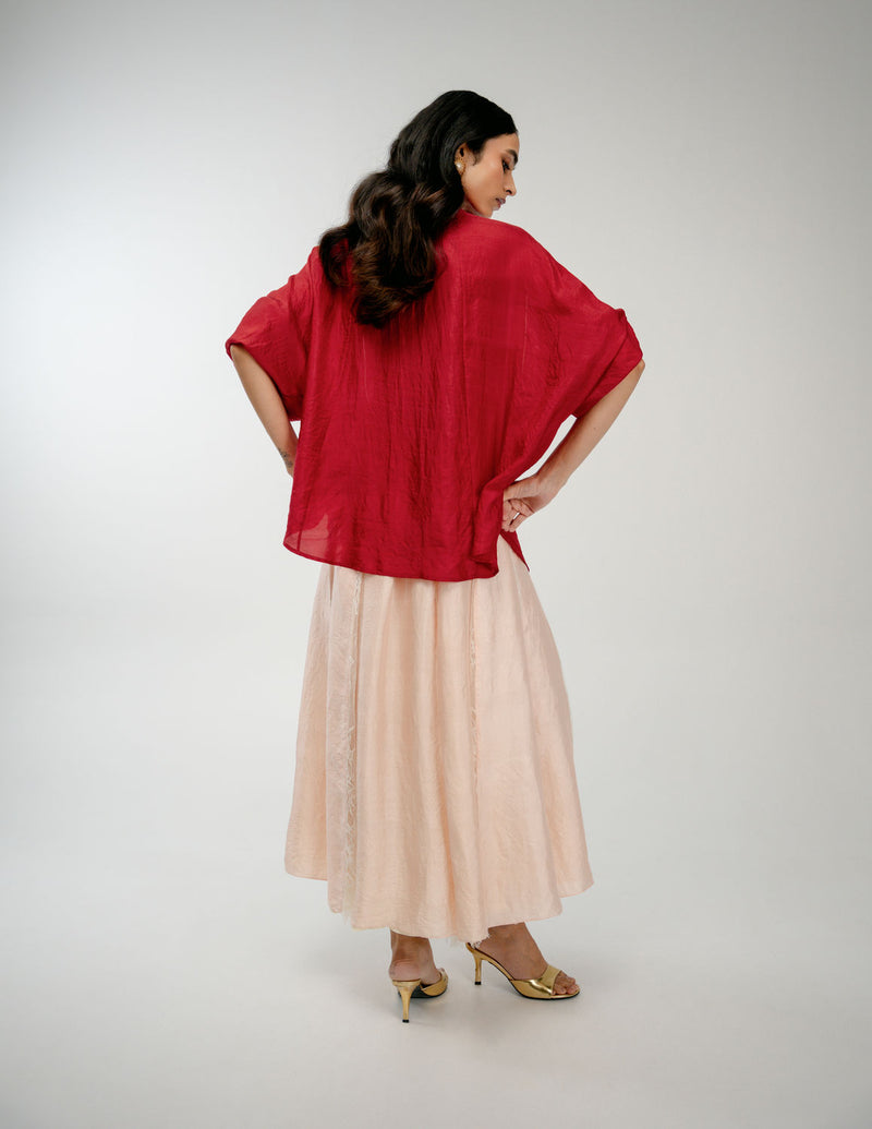 Forgotten Bloom Shirt mulberry silk top/shirt by Ode to Odd in red for women Worldwide