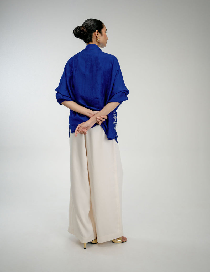 Old Charm Shirt mulberry silk top/shirt by Ode to Odd in blue for women Worldwide
