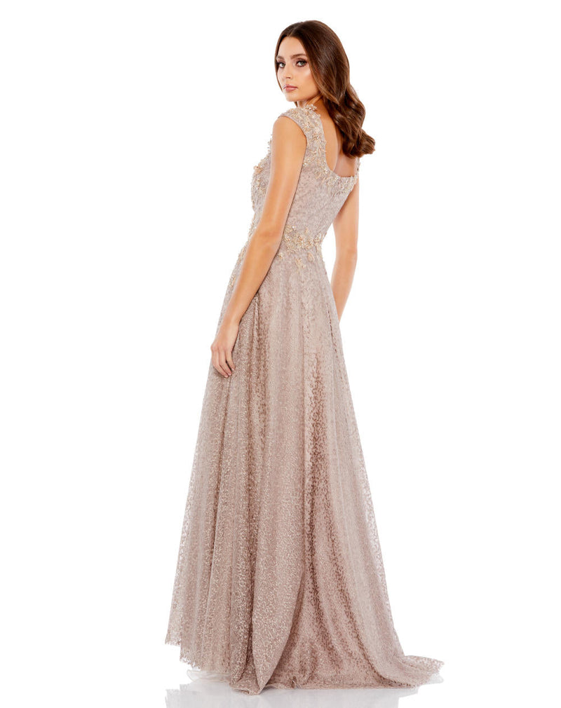MD-11188 Flared Gown-Brown by Mac Duggal in brown color for women Worldwide