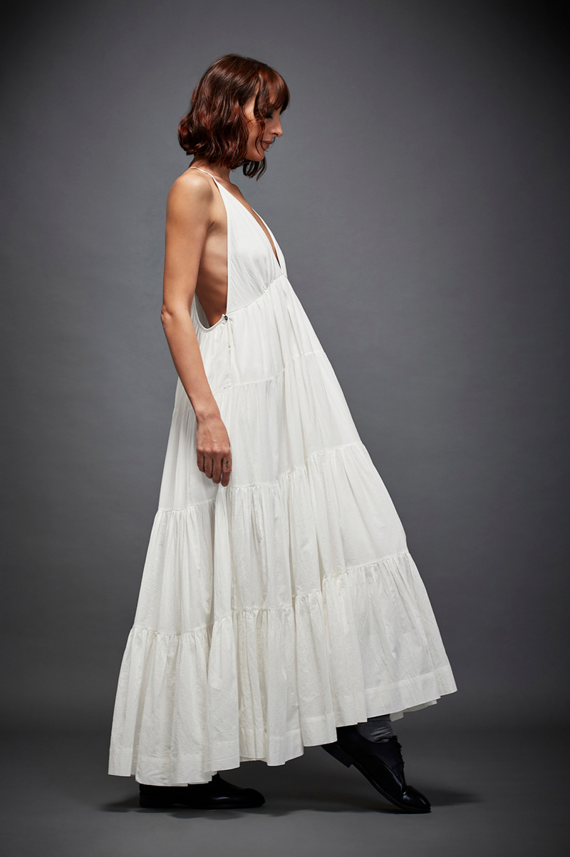 SOFIA DRESS cotton by Chola in white color for women Worldwide