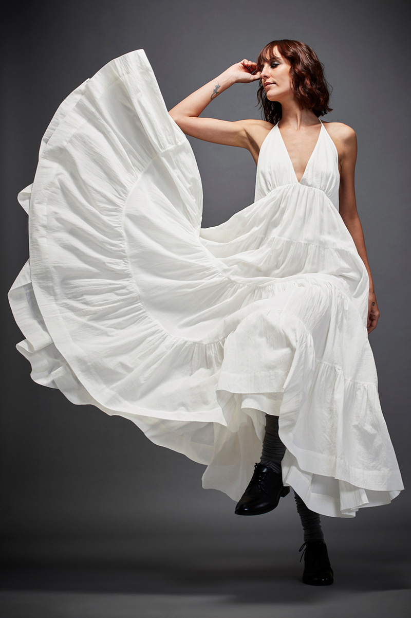 SOFIA DRESS cotton by Chola in white color for women Worldwide