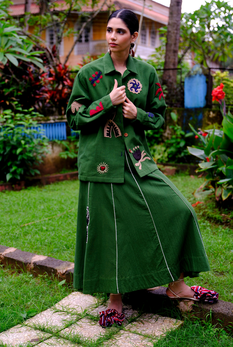 Zuri applique handloom jacket cotton by JodiLife for women Worldwide