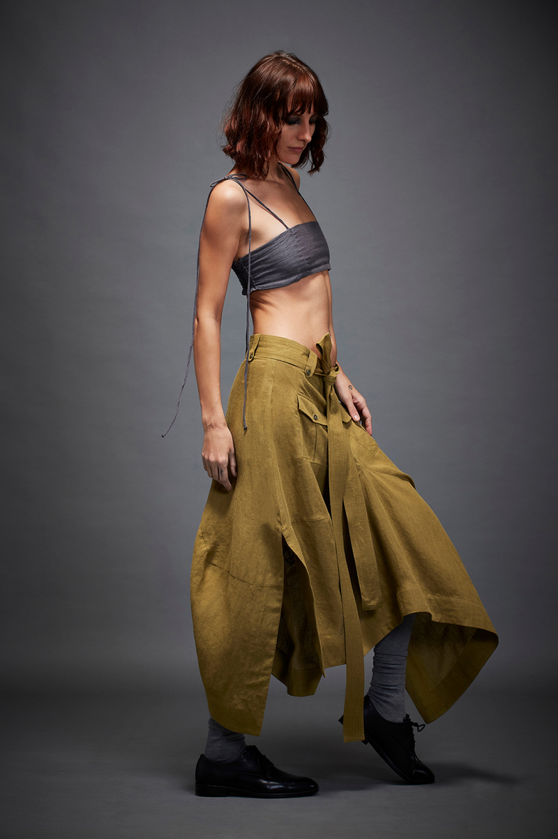 ARI SKIRT by Chola in olive color for women Worldwide