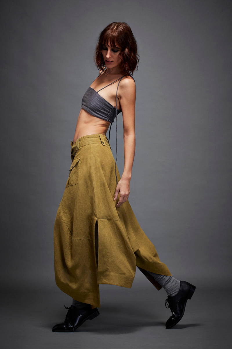 ARI SKIRT by Chola in olive color for women Worldwide
