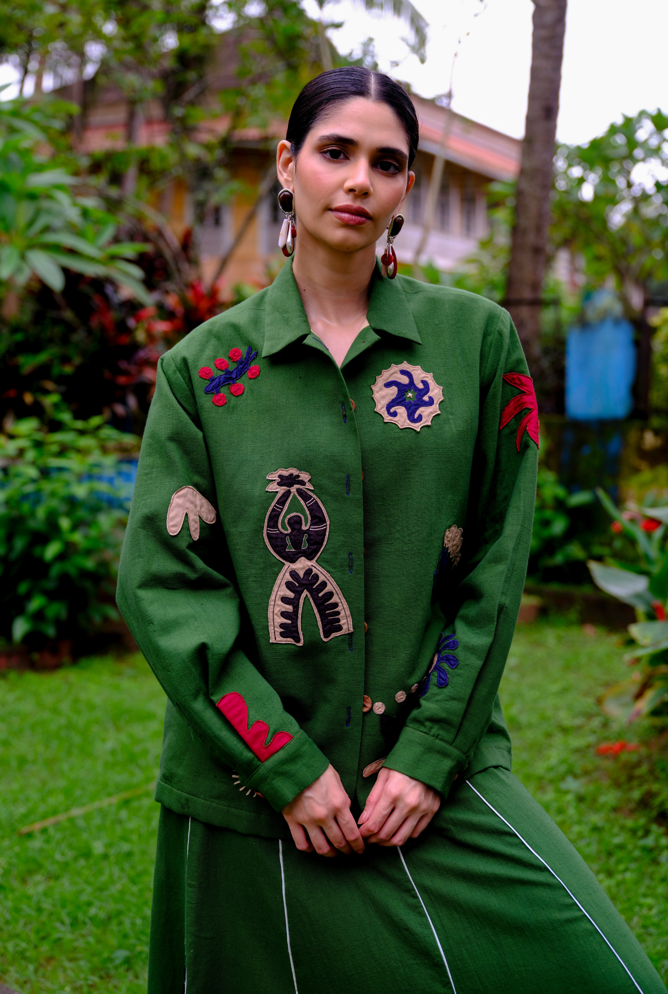 Zuri applique handloom jacket