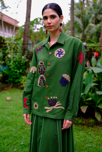 Zuri applique handloom jacket